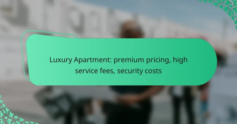 Luxury Apartment: premium pricing, high service fees, security costs