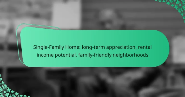 Single-Family Home: long-term appreciation, rental income potential, family-friendly neighborhoods
