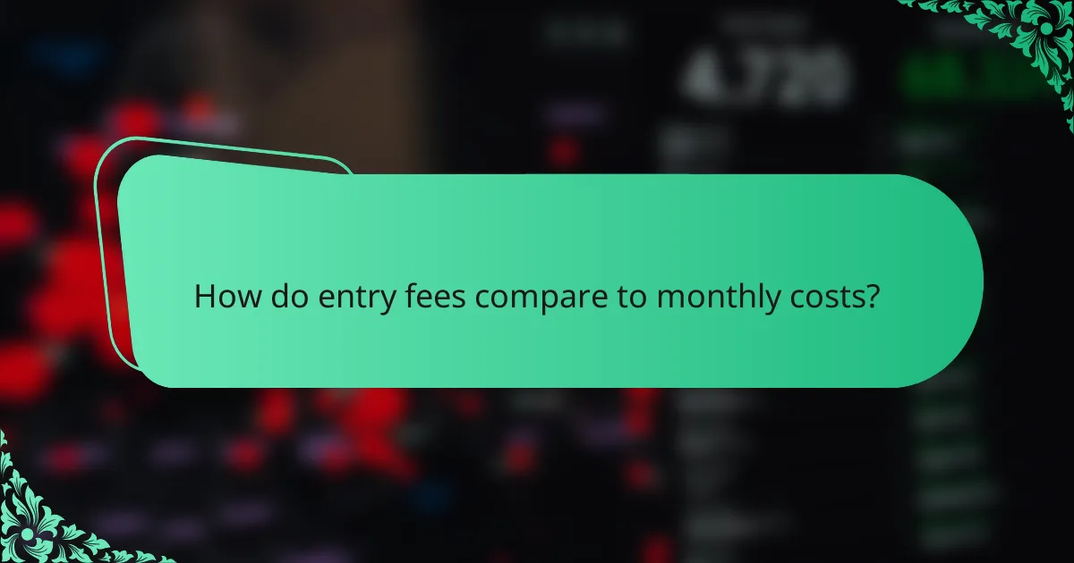 How do entry fees compare to monthly costs?