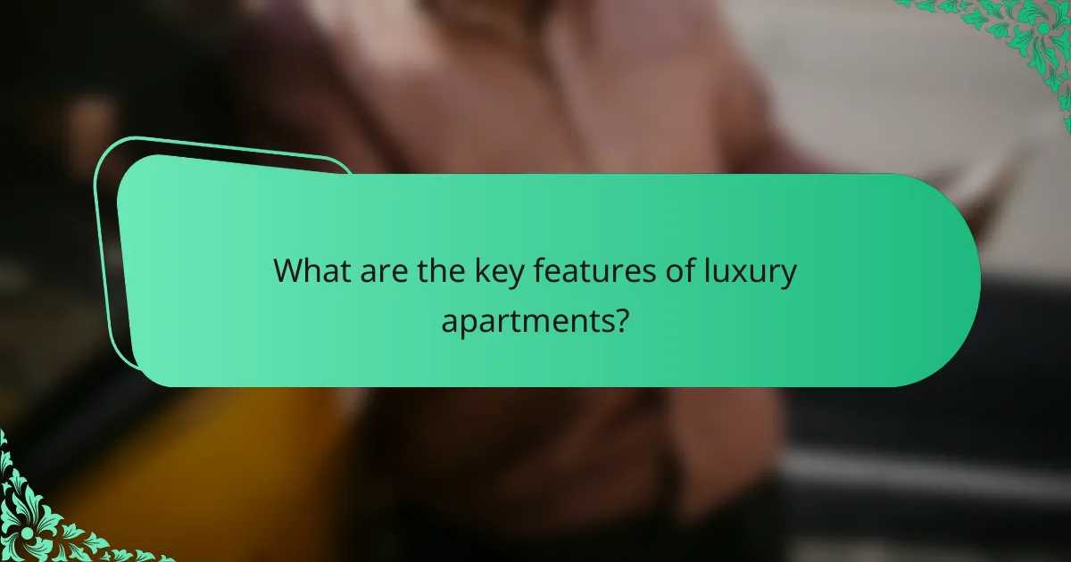 What are the key features of luxury apartments?