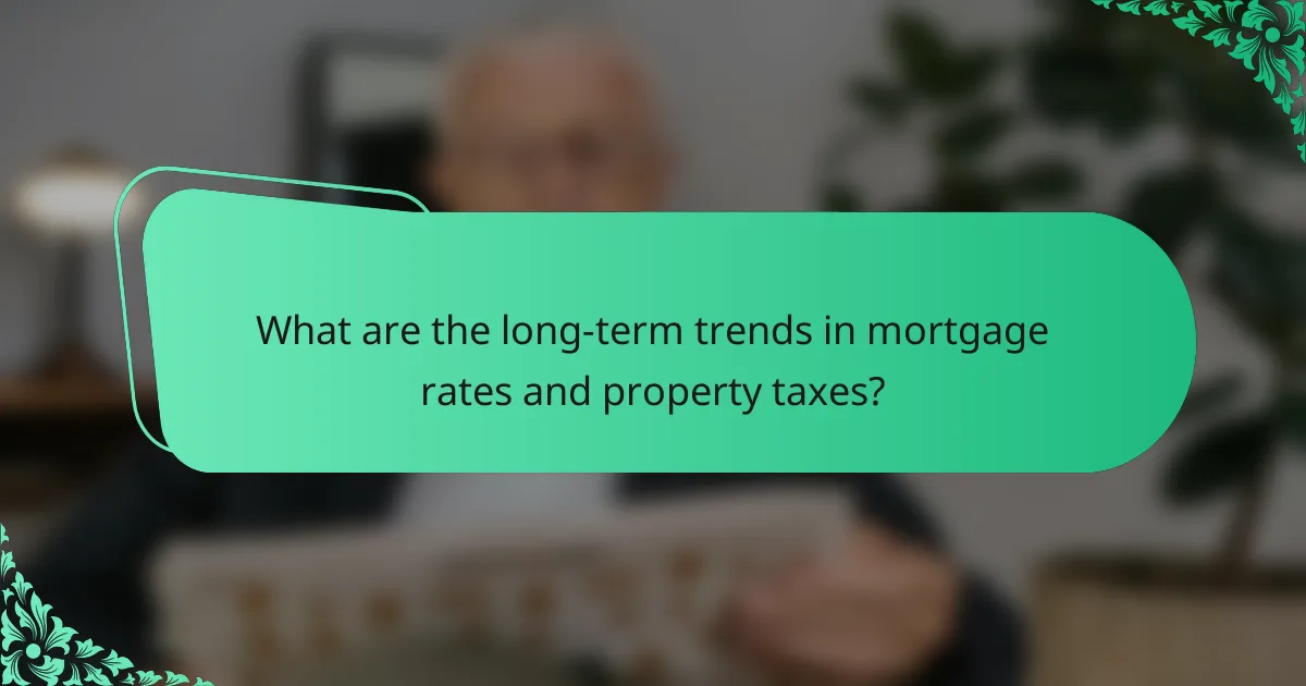 What are the long-term trends in mortgage rates and property taxes?